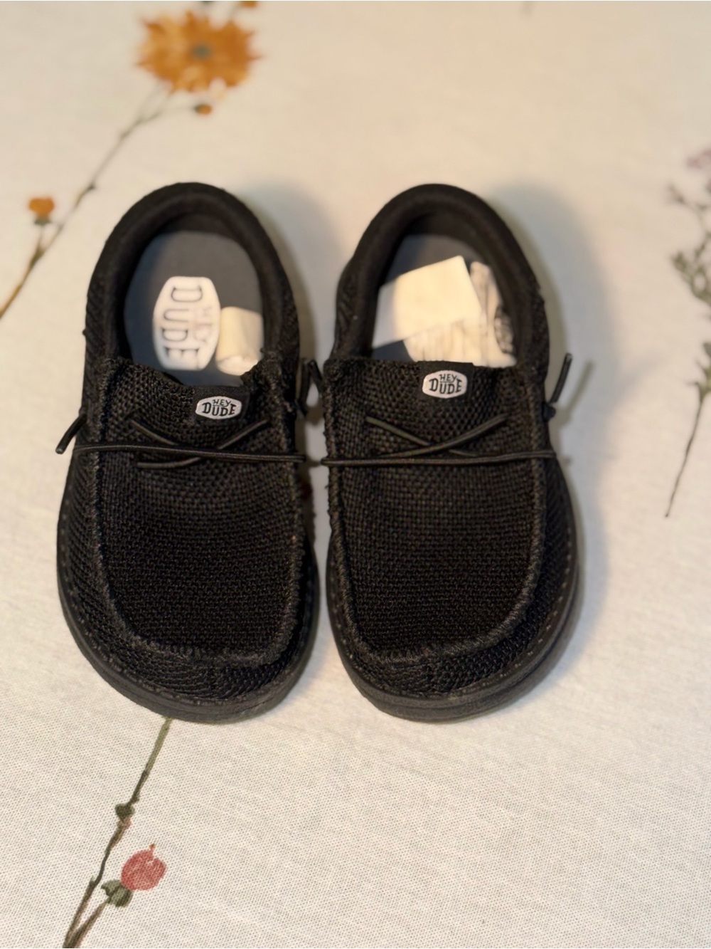 Hey Dude Kids Black Knit Slip-On Sneakers
